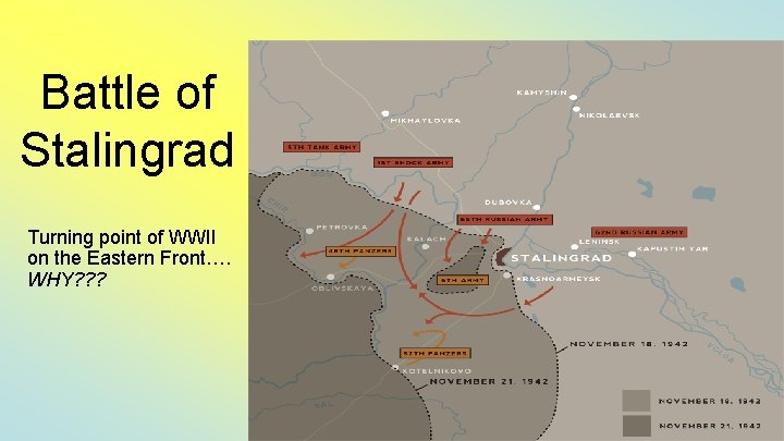 Battle of Stalingrad Turning point of WWII on the Eastern Front…. WHY? ? ?