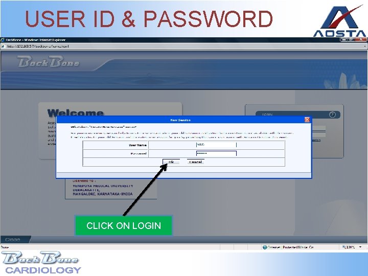 USER ID & PASSWORD CLICK ON LOGIN 