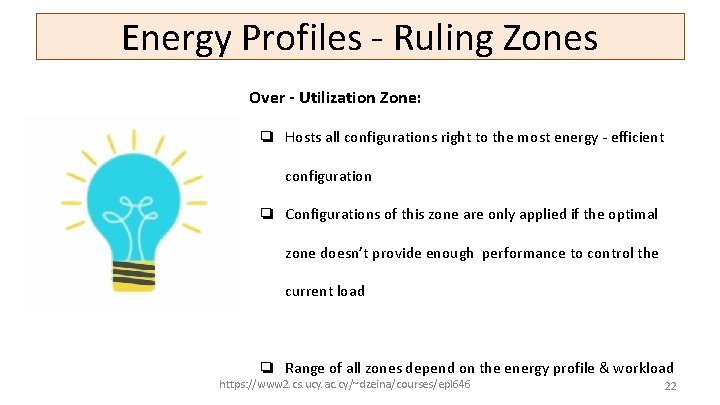 Energy Profiles - Ruling Zones Over - Utilization Zone: ❏ Hosts all configurations right