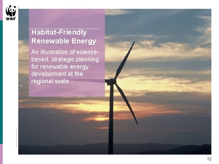 Habitat-Friendly Renewable Energy © Tanya Petersen / WWF-Canon An illustration of sciencebased, strategic planning