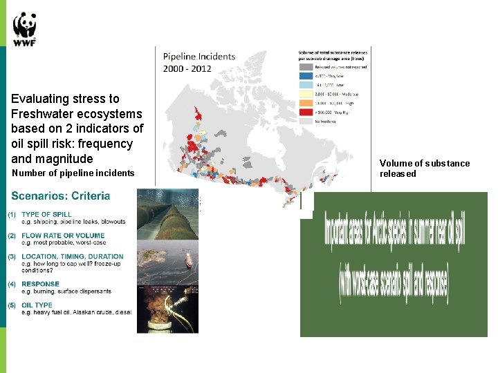 Evaluating stress to Freshwater ecosystems based on 2 indicators of oil spill risk: frequency