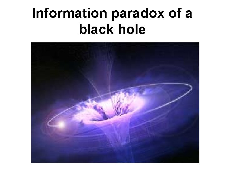 Information paradox of a black hole 