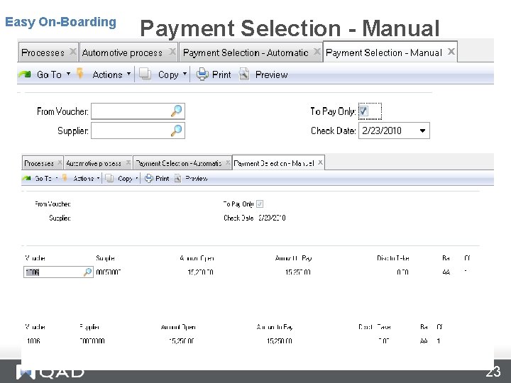 Payment Selection – Manual 28. 9. 5 Easy On-Boarding Payment Selection - Manual 23