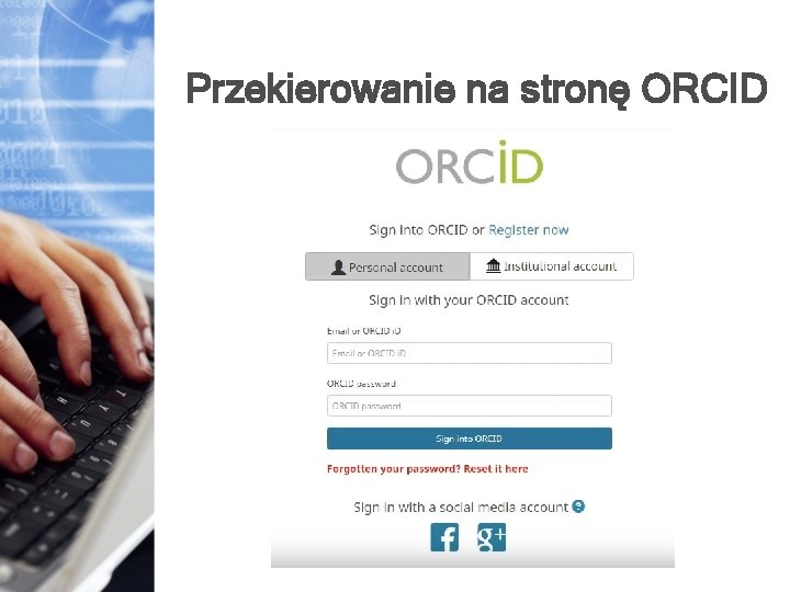 Przekierowanie na stronę ORCID 