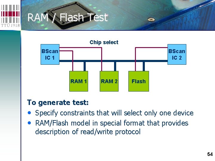RAM / Flash Test Chip select BScan IC 1 BScan IC 2 RAM 1 RAM / Flash Test Chip select BScan IC 1 BScan IC 2 RAM 1