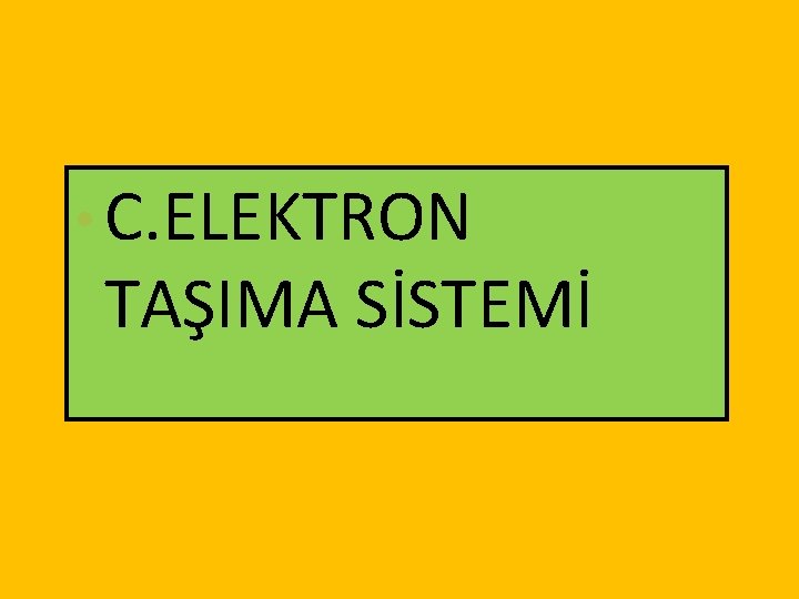  • C. ELEKTRON TAŞIMA SİSTEMİ 