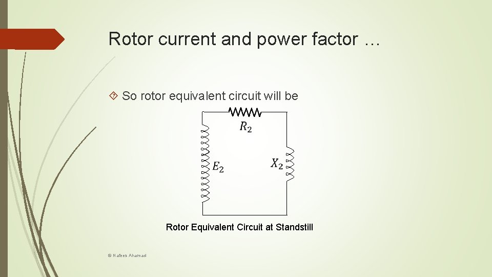 Rotor current and power factor … So rotor equivalent circuit will be Rotor Equivalent