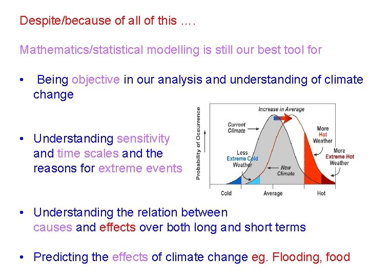 Despite/because of all of this …. Mathematics/statistical modelling is still our best tool for