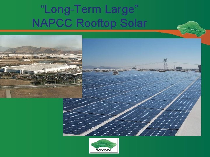 “Long-Term Large” NAPCC Rooftop Solar 
