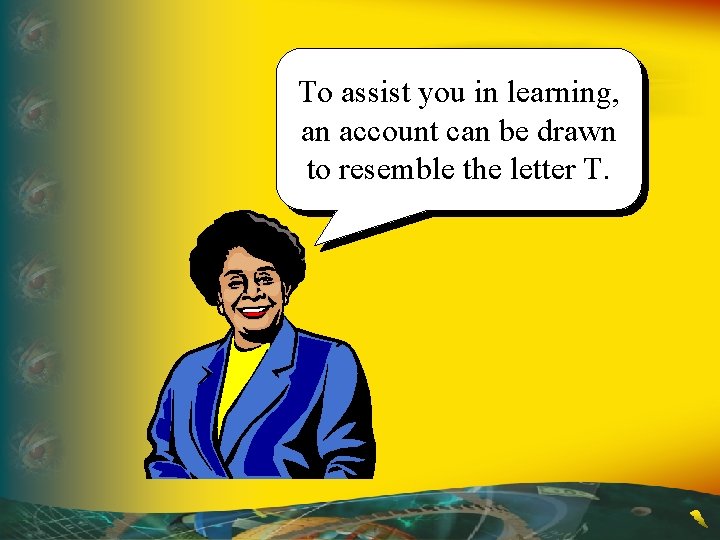 To assist you in learning, an account can be drawn to resemble the letter