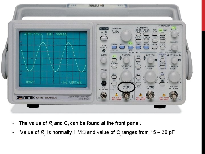  • The value of Ri and Ci can be found at the front
