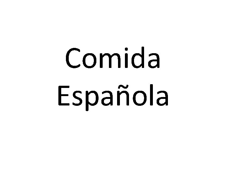 Comida Española 