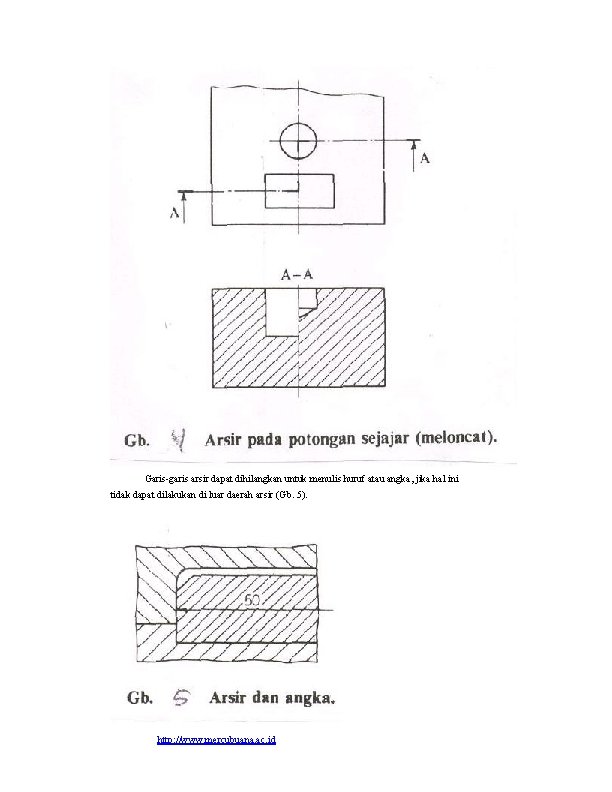 Garis-garis arsir dapat dihilangkan untuk menulis huruf atau angka, jika hal ini tidak dapat