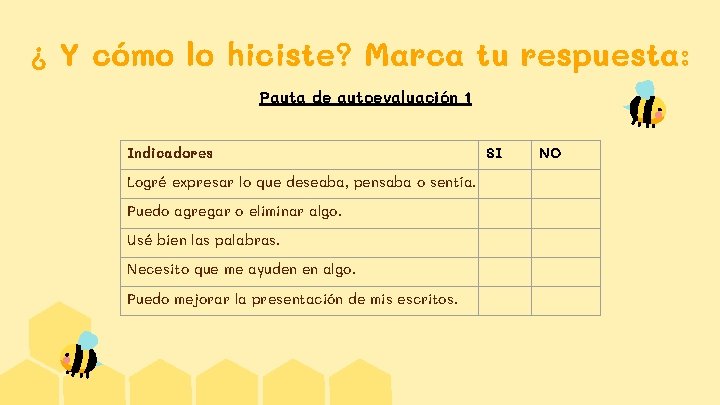 ¿ Y cómo lo hiciste? Marca tu respuesta: Pauta de autoevaluación 1 Indicadores Logré