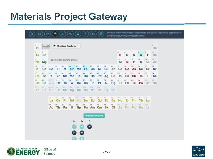 Materials Project Gateway - 27 - 