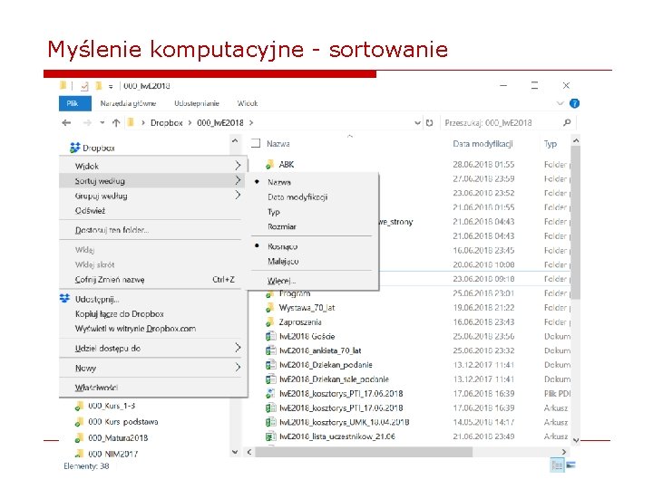 Myślenie komputacyjne - sortowanie 