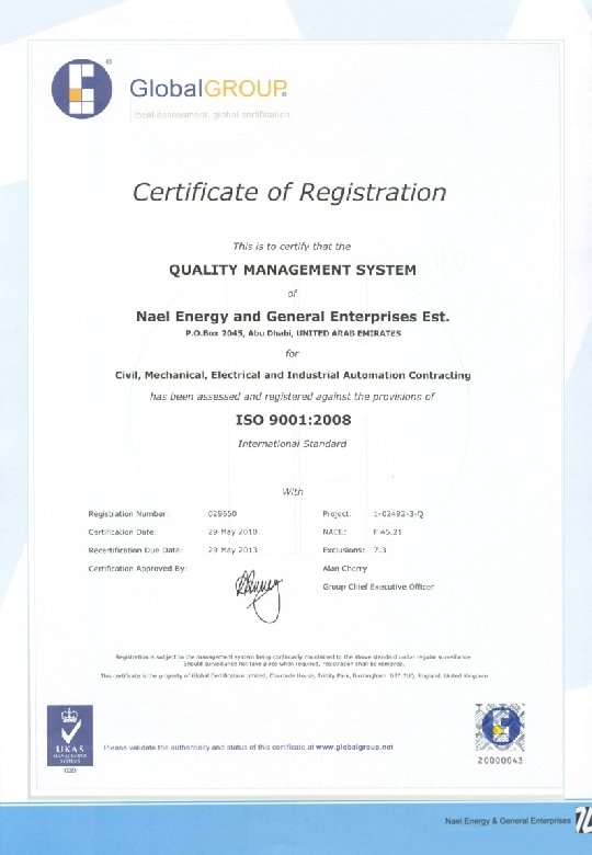 ISO Certificate 