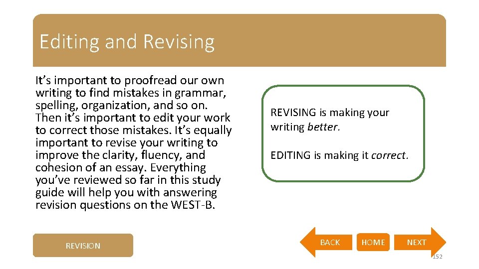 Editing and Revising It’s important to proofread our own writing to find mistakes in