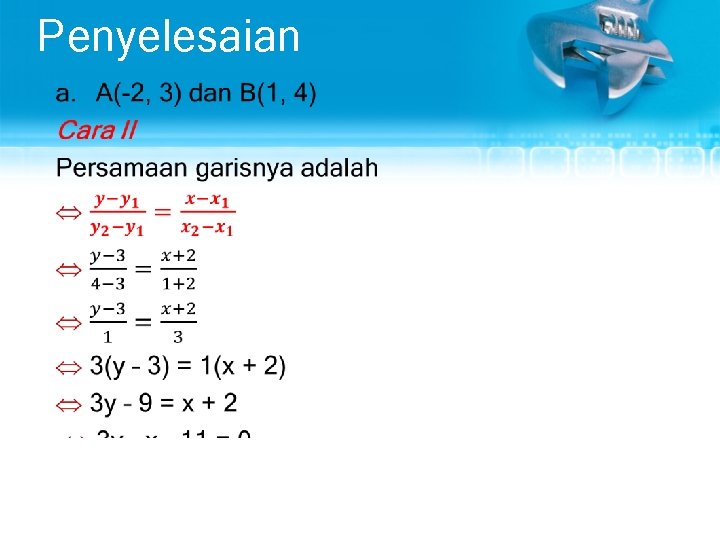 Penyelesaian • 