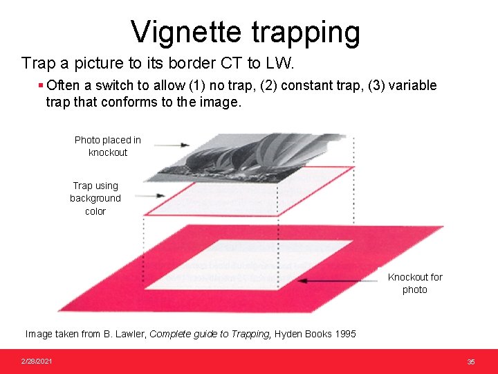 Vignette trapping Trap a picture to its border CT to LW. § Often a