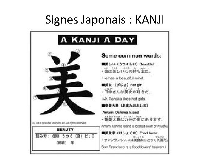 Signes Japonais : KANJI 