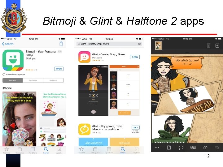 Defence Force School of Languages Bitmoji & Glint & Halftone 2 apps 12 