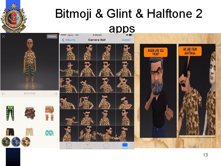 Defence Force School of Languages Bitmoji & Glint & Halftone 2 apps 13 