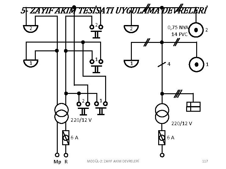 5 - ZAYIF AKIM TESİSATI UYGULAMA DEVRELERİ 2 2 1 1 2 0, 75