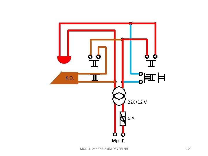 K. O. 220/12 V 6 A Mp R MODÜL-2: ZAYIF AKIM DEVRELERİ 124 