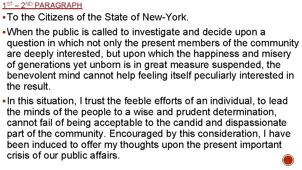 1 ST – 2 ND PARAGRAPH § To the Citizens of the State of