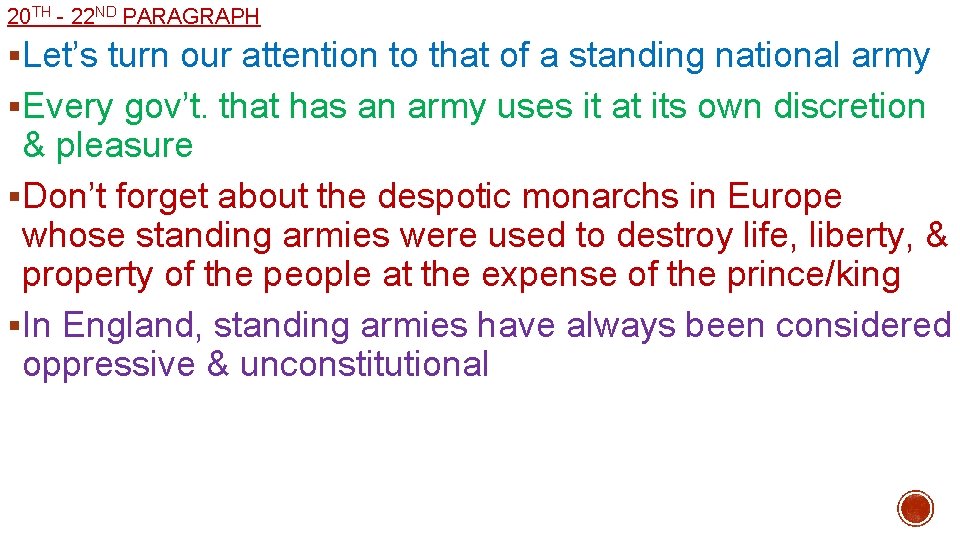 20 TH - 22 ND PARAGRAPH §Let’s turn our attention to that of a