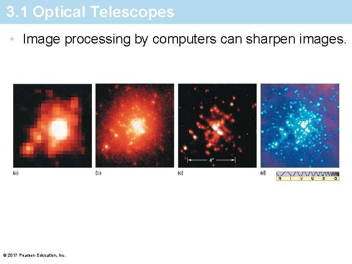 3. 1 Optical Telescopes • Image processing by computers can sharpen images. © 2017