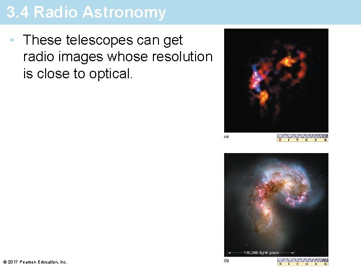 3. 4 Radio Astronomy • These telescopes can get radio images whose resolution is