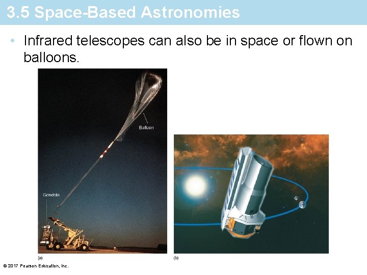 3. 5 Space-Based Astronomies • Infrared telescopes can also be in space or flown