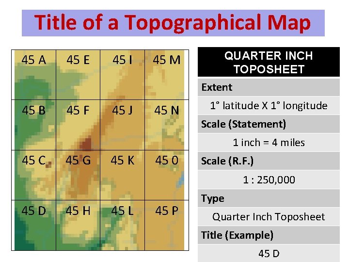 Title of a Topographical Map 45 A 45 E 45 I 45 M 45 Title of a Topographical Map 45 A 45 E 45 I 45 M 45