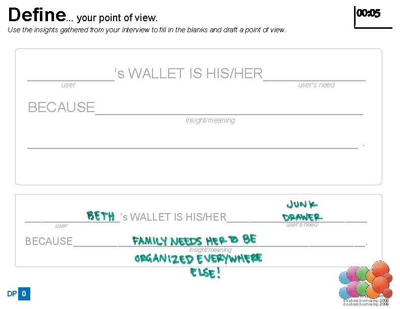 Define… your point of view. 00: 05 Use the insights gathered from your interview