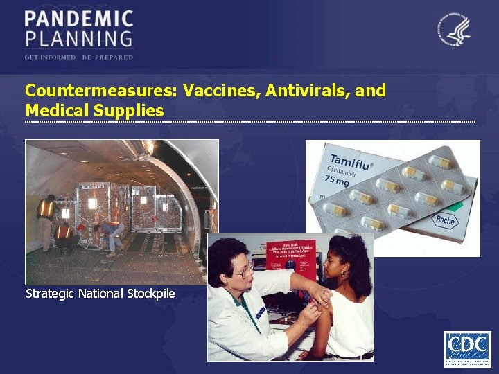 Countermeasures: Vaccines, Antivirals, and Medical Supplies Strategic National Stockpile 