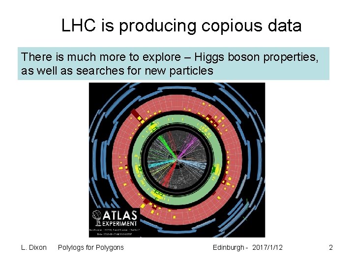LHC is producing copious data There is much more to explore – Higgs boson