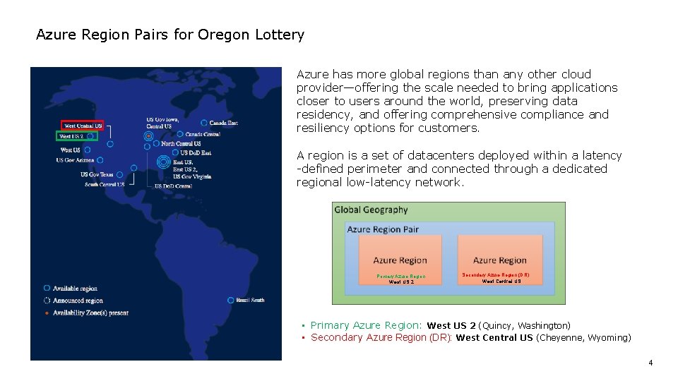 Azure Region Pairs for Oregon Lottery Azure has more global regions than any other