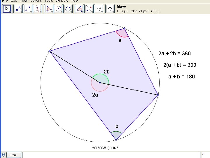 a 2 a + 2 b = 360 2(a + b) = 360 2