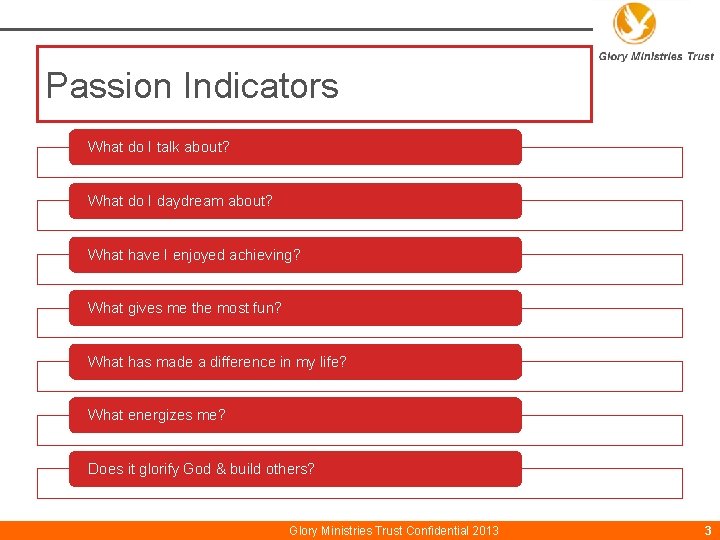 Passion Indicators What do I talk about? What do I daydream about? What have