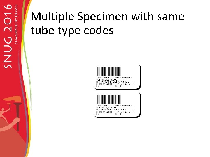 Multiple Specimen with same tube type codes 