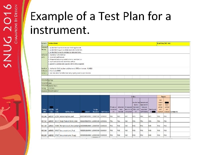 Example of a Test Plan for a instrument. 