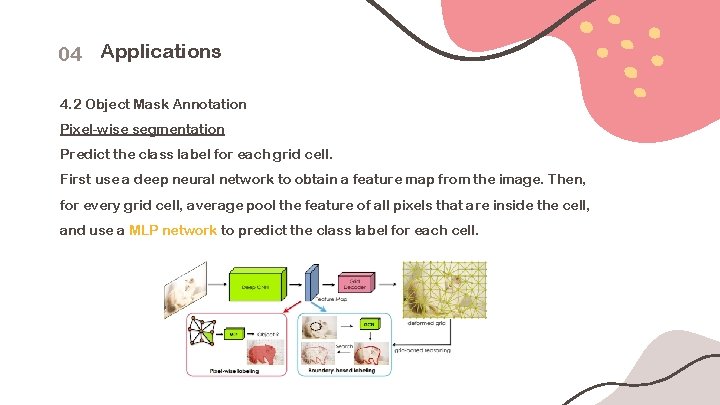 04 Applications 4. 2 Object Mask Annotation Pixel-wise segmentation Predict the class label for
