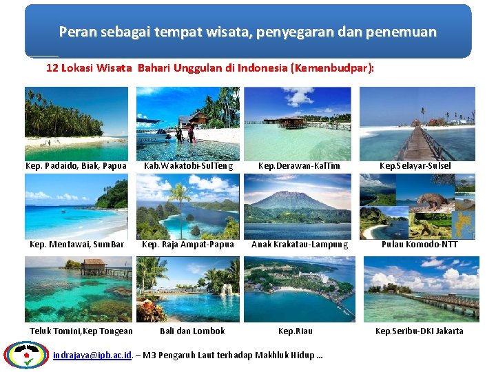 Peran sebagai tempat wisata, penyegaran dan penemuan 12 Lokasi Wisata Bahari Unggulan di Indonesia