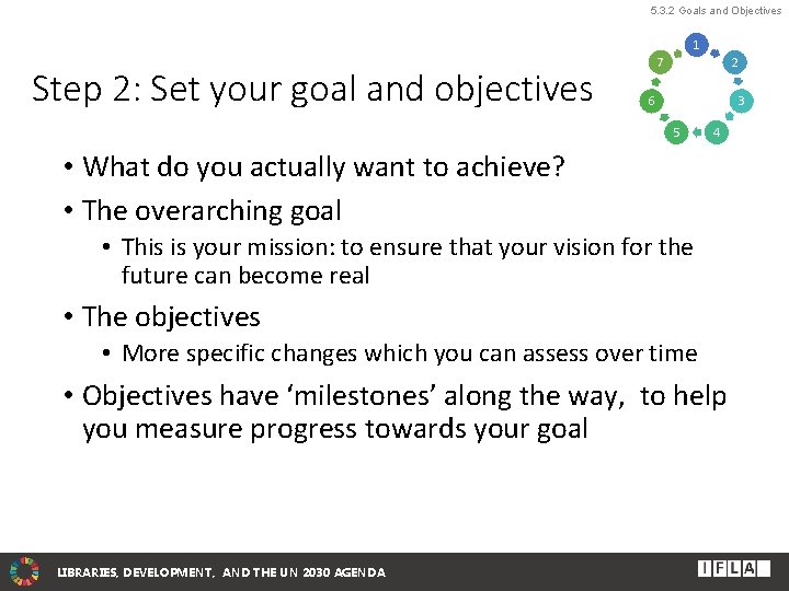 5. 3. 2 Goals and Objectives Step 2: Set your goal and objectives 1