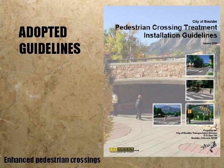ADOPTED GUIDELINES Enhanced pedestrian crossings 