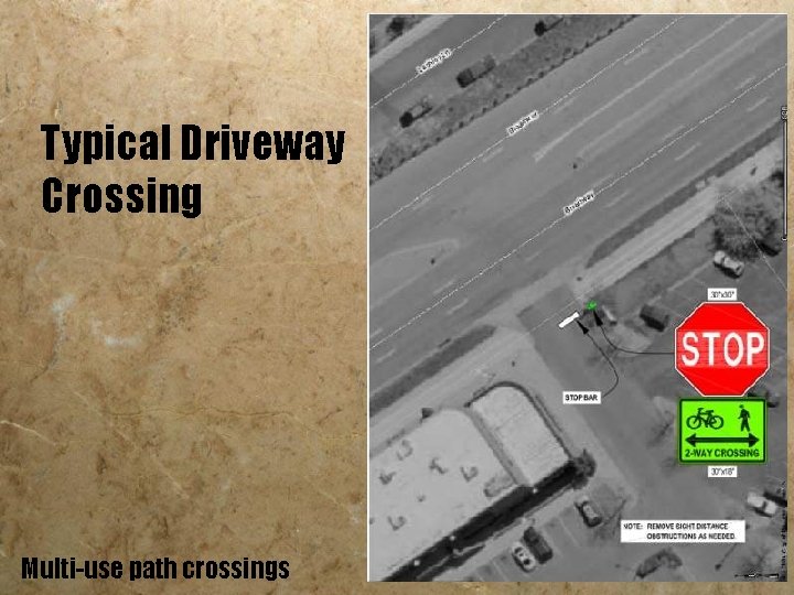 Typical Driveway Crossing Multi-use path crossings 