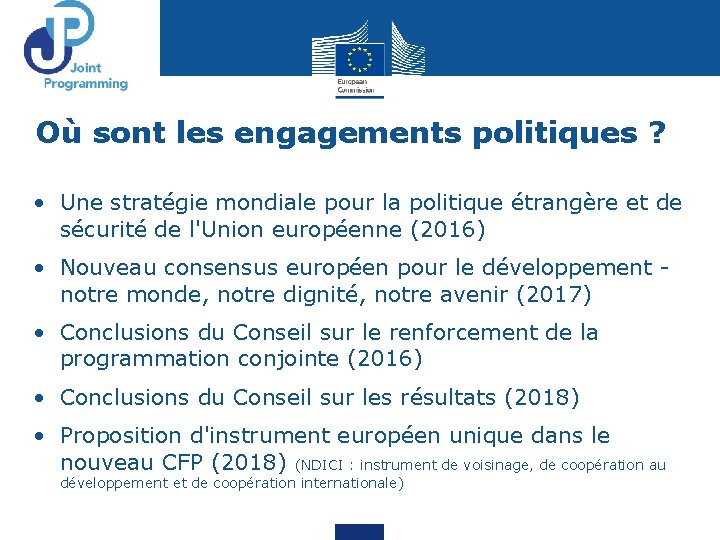 Où sont les engagements politiques ? • Une stratégie mondiale pour la politique étrangère