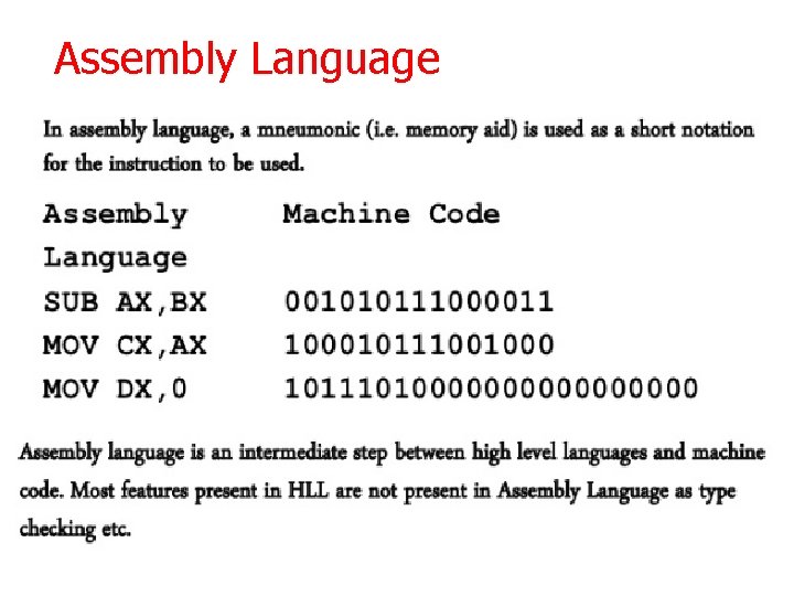 Assembly Language 